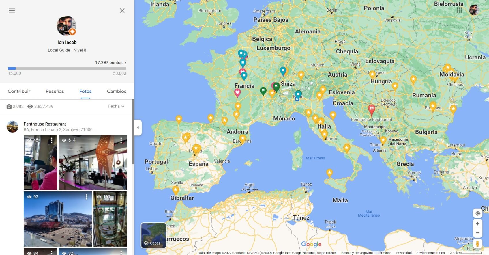 “Soy Guia Local en Europa de Nivel 8 (Local Guide Google Maps)”