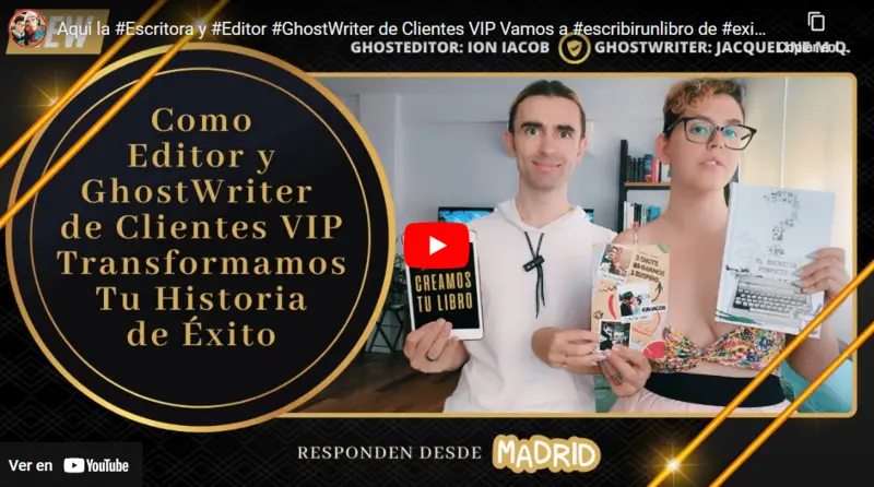 Escritora y Editor GhostWriter de Clientes VIP Autores TOP